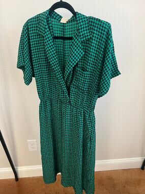 Vintage green and black JR Too ( John Richard ) dress